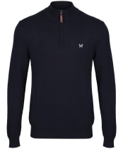 Men’s Crew Clothing Classic ½ Zip Knitted Sweater - Navy