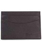 Men's Barbour Amble Leather Card Holder - Dark Brown