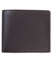 Men's Barbour Amble Leather Billfold Wallet - Dark Brown