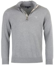 Men’s Barbour Cotton Half Zip Sweater - Grey Marl