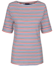 Women's Crew Clothing Orchid Stripe Top - Navy / Red / Ultramarine