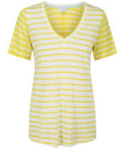 Women’s Joules Lola Stripe Tee - White/Yellow Stripe