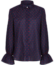 Gant Smock Dot Shirt                          - Classic Blue
