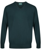 Men's Alan Paine Millbreck V-Neck Sweater - Tartan Green