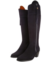 Women's Fairfax & Favor Regina Heeled Sporting Fit Boots - Navy Suede