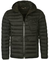 Men's Barbour International Ouston Hooded Quilted Jacket - Olive