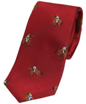 Men's Soprano Horse Racing Woven Tie - Dark Red