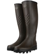 Men's Le Chameau Ceres Jersey Lined Wellingtons - Marron Fonce