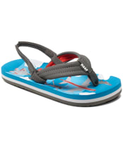 Boy's Reef Ahi Flip Flops - Littles - Blue Planes