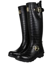 Women’s Holland Cooper Sherpa Lined Regency Wellingtons - Black Croc