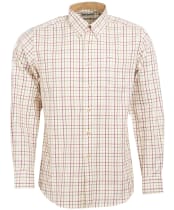 Men's Barbour Sporting Tattersall Shirt - Long Sleeve - Red / Khaki