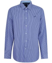 Men’s Crew Clothing Classic Micro Stripe Shirt - Ultra Marine