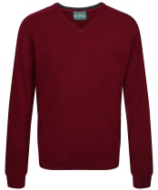 Men's Alan Paine Streetly V-Neck Pullover - Bordeaux