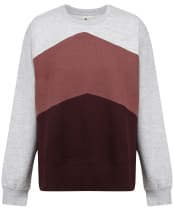 Women’s Tentree TreeFleece Chevron Crew Sweater - Grey / Red / Mulberry