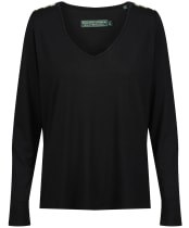 Women’s Holland Cooper Long Sleeve Vee Neck Tee - Black
