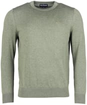 Men's Barbour Light Cotton Crew Neck Sweater - Light Moss