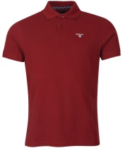 Men's Barbour Tartan Pique Polo Shirt - Wine
