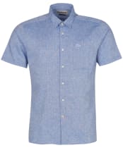 Men's Barbour Nelson S/S Summer Shirt - Blue