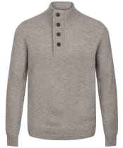 Men's Barbour Patch Half Button Lambswool Sweater - Stone