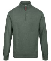 Men’s Schoffel Pima Cotton 1/4 Zip Jumper - Country Green