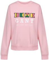 Women’s GANT Flags Crew Neck Sweater - Preppy Pink