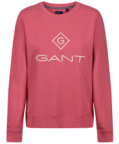 Women’s GANT Lock Up Logo Crew Neck Sweatshirt - Rapture Rose