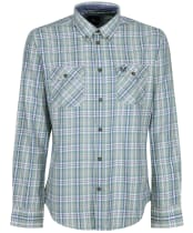 Men’s Crew Clothing Hillard Marl Check Shirt - Jade / Blue