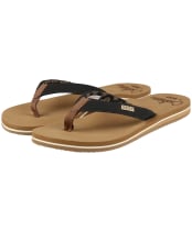 Women’s Reef Cushion Sands Flip Flops - Black / Tan