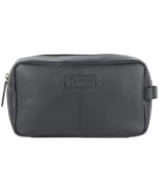 Men’s Barbour Highgate Leather Washbag - Black