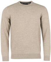 Men's Barbour Essential Lambswool Crew Neck Sweater - FOSSIL