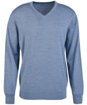 Men's Barbour Loyton Merino V-Neck Sweatshirt - Denim Blue