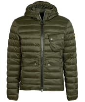 Men’s Barbour International Racer Ouston Hooded Quilted Jacket - Sage