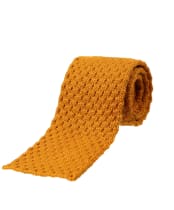 Men's Alan Paine Knitted Wool Tie - Gold