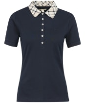 Women's Barbour Malvern Polo Shirt - NAVY/INDIGO TART