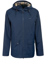 Men's Barbour Hooded Domus Waterproof Jacket - Navy / Dress Tartan