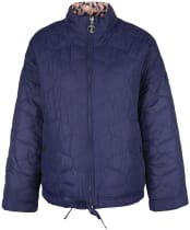 Women's Barbour Printed Reversible Apia Quilted Jacket - Eternal Ink / Light Trench Starling Print