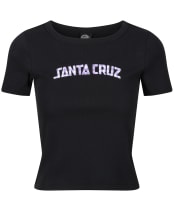 Women's Santa Cruz Gingham Arch Strip T-Shirt - Black
