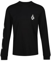 Men's Volcom Iconic Stone Long Sleeve T-Shirt - Black