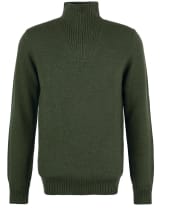 Men's Barbour Essential Wool Half Zip Sweater - Mid Olive