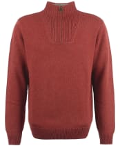 Men's Barbour Nelson Half Zip Sweater - Brick Red