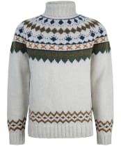Men's Barbour Roose Fair Isle Rollneck - Whisper White