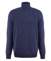 Men's Barbour Duffle Cable Rollneck - Dark Denim