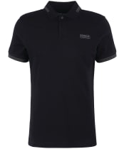 Men's Barbour International Essential Tipped Polo Shirt - Black / Grey