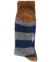 Men’s Barbour Houghton Stripe Socks - Asphalt / Navy