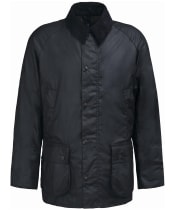 Men's Barbour Ashby Waxed Jacket - Black / Classic Tartan