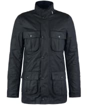 Men's Barbour Corbridge Waxed Jacket - Black / Classic Tartan