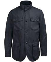 Men's Barbour Ogston Waxed Jacket - Black / Classic Tartan