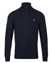 Men's Gant Cotton Halfzip - Evening Blue