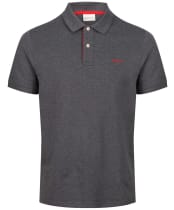 Men's Gant Regular Contrast Pique Short Sleeve Rugger Polo Shirt - Antracite Melange