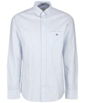 Men's Gant Regular Oxford Banker Stripe Shirt - Light Blue
